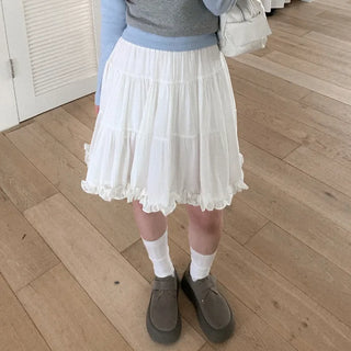 Chiffon tiered ruffle midi skirt