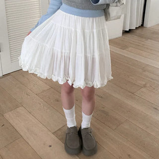 Chiffon tiered ruffle midi skirt