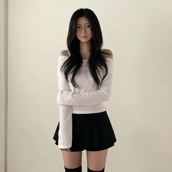 Pleated A-line mini skirt
