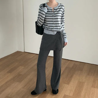(Set) Layered-style pants & mini skirt set