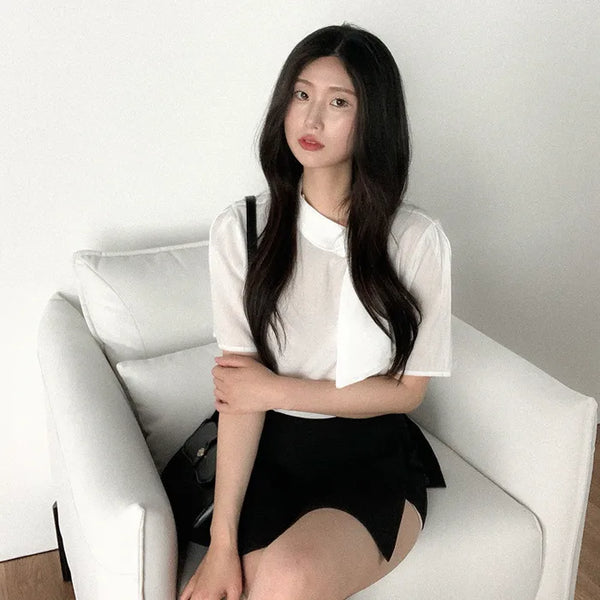 [3 colors] Thai puff sleeve chiffon blouse