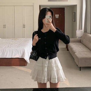 Stitched Round Knit Cardigan