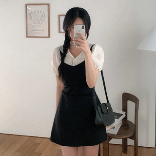 Frill collar puff blouse