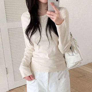 Slim-fit layered inner long-sleeve T-shirt