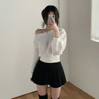 Pleated A-line mini skirt