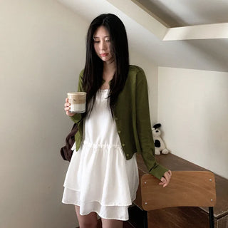 Chiffon tiered mini camisole dress