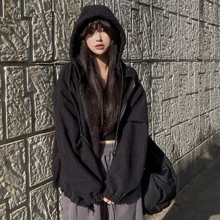 Fleece corduroy fur parka