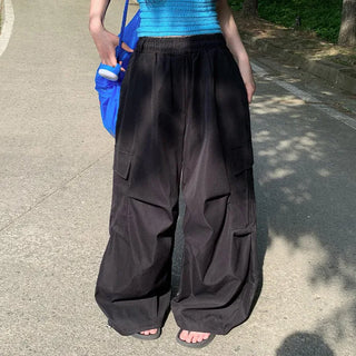 [3 colors] Cargo Wide Jogger Nylon Training Pants