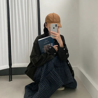Frilled check tiered skirt