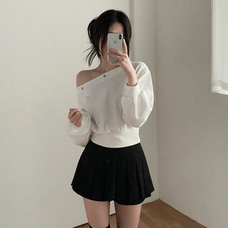Pleated A-line mini skirt