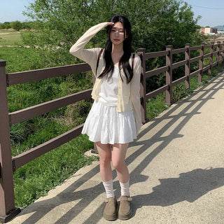[5 colors] See-through V-neck cardigan