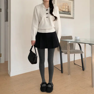 Hooded wool cable knit sweater