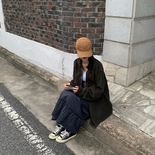 Frilled check tiered skirt