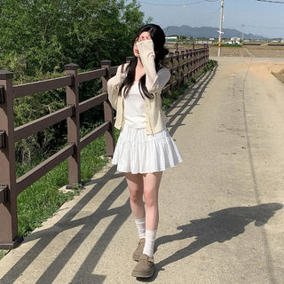 [5 colors] See-through V-neck cardigan