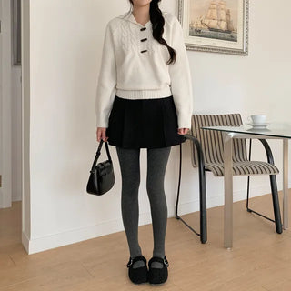Hooded wool cable knit sweater