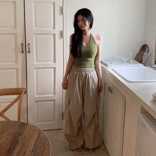 [4 colors] Halter neck summer knit tank