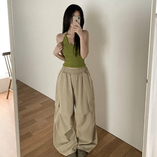 [4 colors] Halter neck summer knit tank