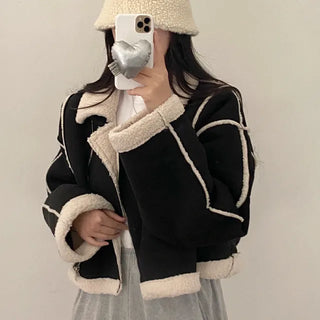 Boa Collar Loose Fit Shearling Coat
