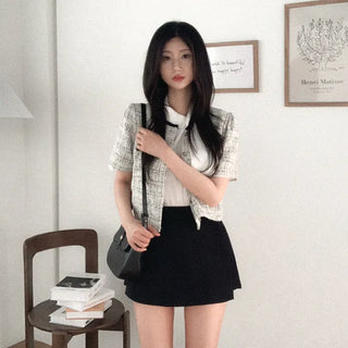 [3 colors] Thai puff sleeve chiffon blouse
