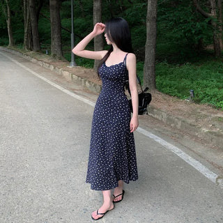 Floral lace camisole maxi long summer dress