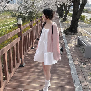 Layered Mini Tiered Ribbon Camisole Dress