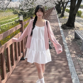 Layered Mini Tiered Ribbon Camisole Dress