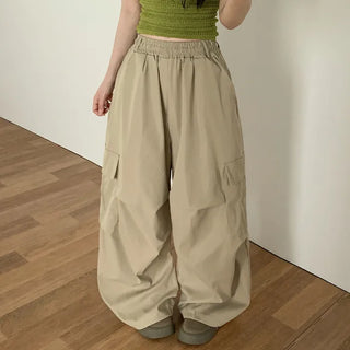 [3 colors] Cargo Wide Jogger Nylon Training Pants