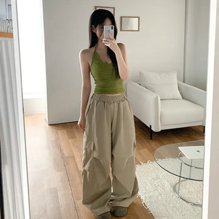 [3 colors] Cargo Wide Jogger Nylon Training Pants
