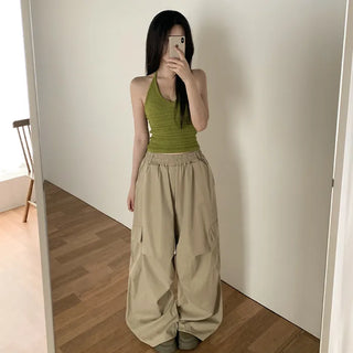 [3 colors] Cargo Wide Jogger Nylon Training Pants