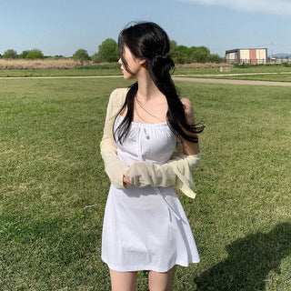 [5 colors] See-through V-neck cardigan