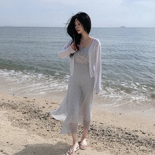 [4 colors] Sun protection sheer lightweight V-neck summer cardigan
