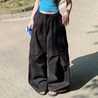 [3 colors] Cargo Wide Jogger Nylon Training Pants