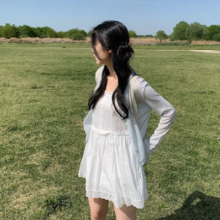 [5 colors] See-through V-neck cardigan