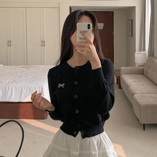 Stitched Round Knit Cardigan