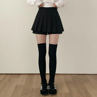 Pleated A-line mini skirt