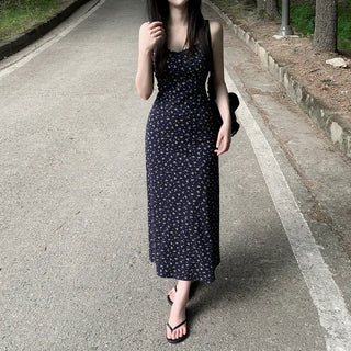 Floral lace camisole maxi long summer dress