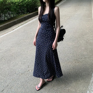 Floral lace camisole maxi long summer dress