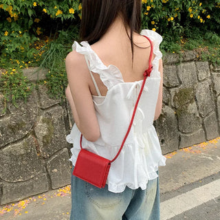 (Can be worn front or back) Layered Ribbon Prill Bustier Blouse