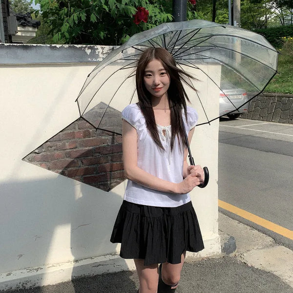 [4 colors] Tiered Skirt Mini Skirt