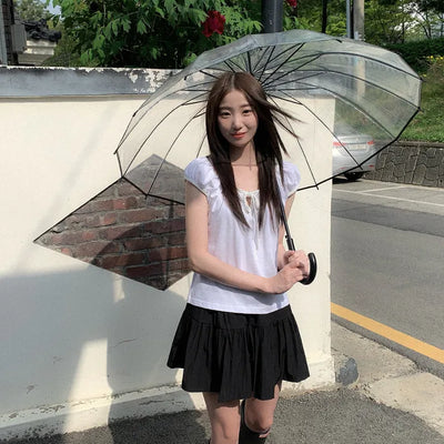 [4 colors] Tiered Skirt Mini Skirt