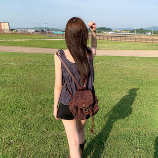 Shirred frill camisole summer blouse