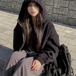 Fleece corduroy fur parka