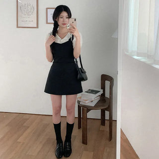Frill collar puff blouse