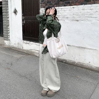 Vintage-style oversized check shirt