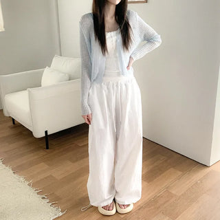 [4 colors] Nylon Basara Training Wide Jogger Pants (Summer Pants)