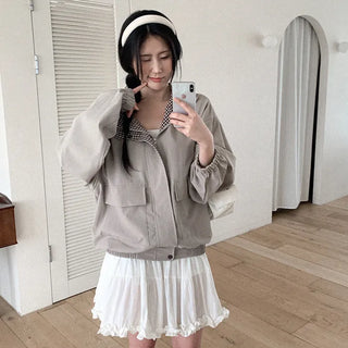Checkered Pattern Mountain Parka
