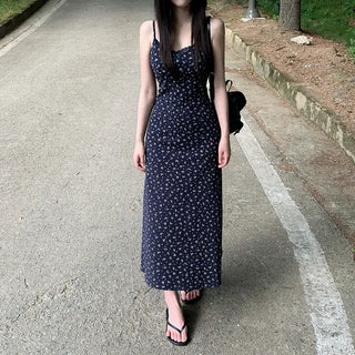 Floral lace camisole maxi long summer dress