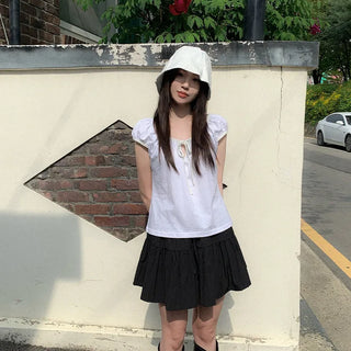 [4 colors] Tiered Skirt Mini Skirt