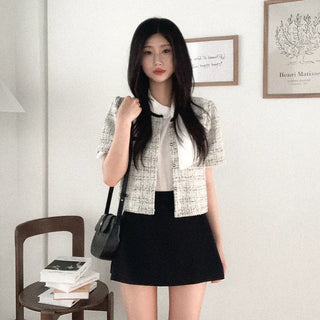[3 colors] Thai puff sleeve chiffon blouse