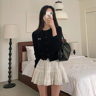 Stitched Round Knit Cardigan